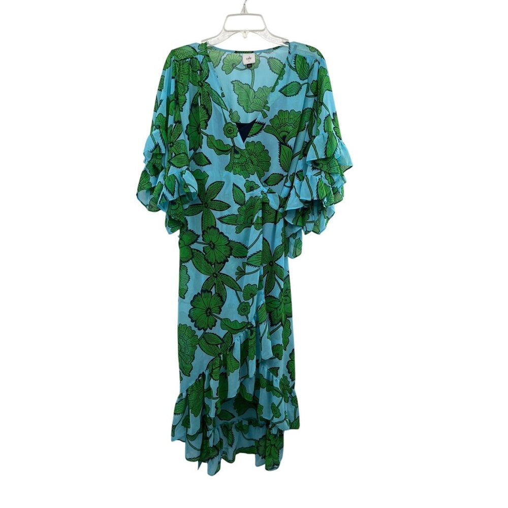 Cabi Derby Wrap Dress with Slip Dress Womens Size Small Style 5815 Tidal Floral